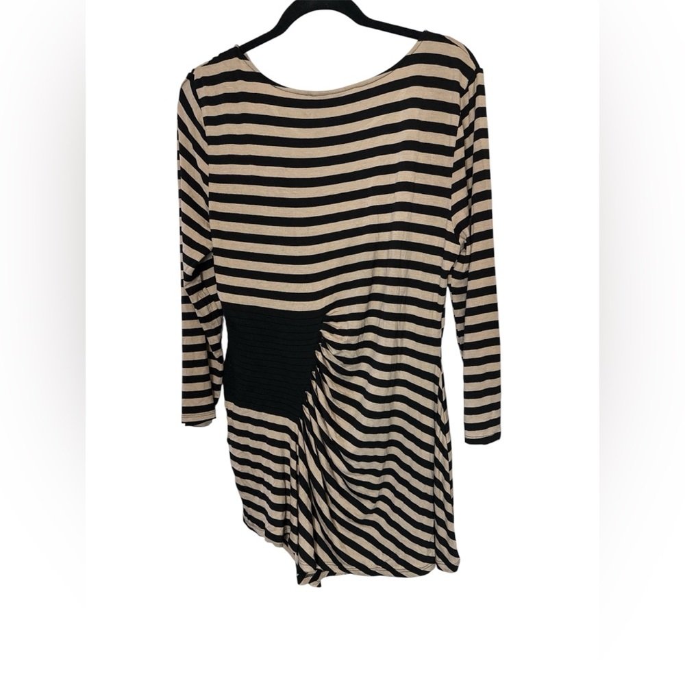 CLOSET CLEANOUT✨Beige by ECI Striped Ruched Tunic Top XL NWT - Picture 4 of 6